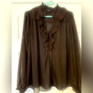 Boston Proper ruffle neck blouse